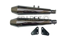 Royal Enfield Interceptor 650cc Exhaust Muffler Silencer Chrome - SPAREZO